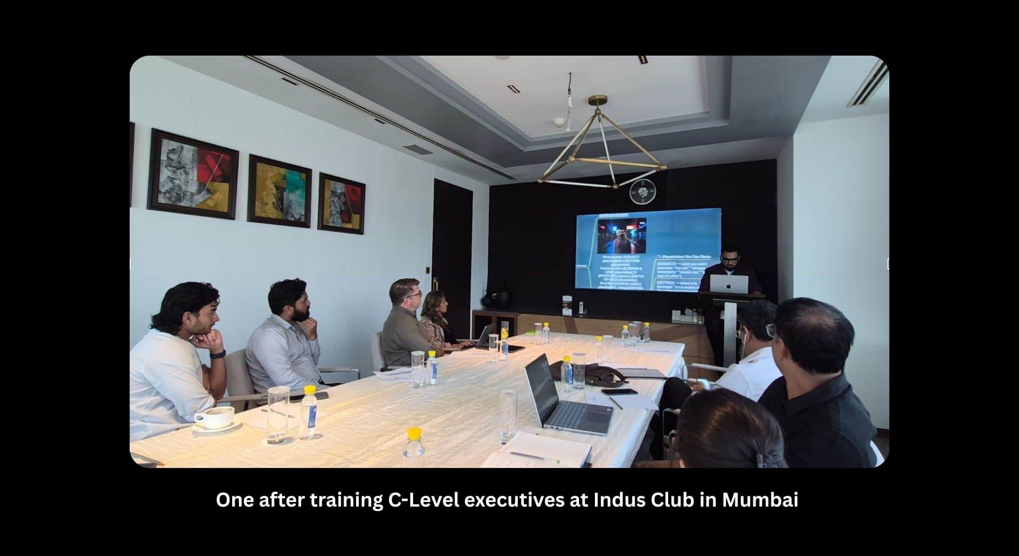 Training C-level executives at The Indus Club, Mumbai.